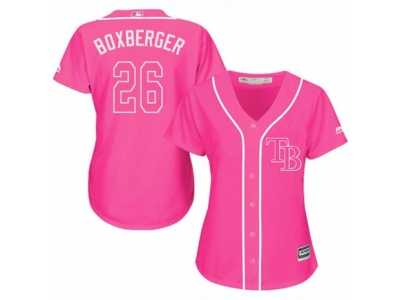 Women's Majestic Tampa Bay Rays #26 Brad Boxberger Replica Pink Fashion Cool Base MLB Jersey