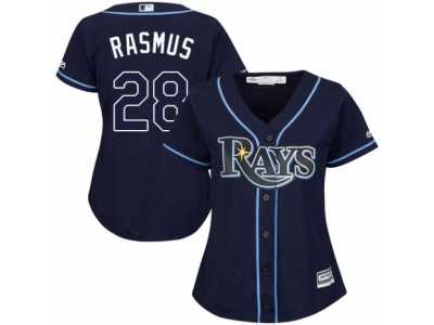 Women's Majestic Tampa Bay Rays #28 Colby Rasmus Authentic Navy Blue Alternate Cool Base MLB Jersey