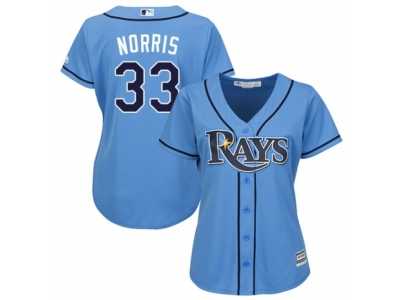 Women's Majestic Tampa Bay Rays #33 Derek Norris Authentic Light Blue Alternate 2 Cool Base MLB Jersey