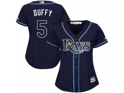 Women's Majestic Tampa Bay Rays #5 Matt Duffy Replica Navy Blue Alternate Cool Base MLB Jersey