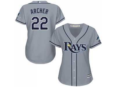 Women's Tampa Bay Rays #22 Chris Archer Grey Road Stitched MLB Jersey