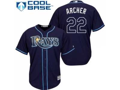Youth Tampa Bay Rays #22 Chris Archer Dark Blue Cool Base Stitched MLB Jersey