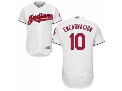 Cleveland Indians #10 Edwin Encarnacion White Flexbase Authentic Collection Stitched MLB Jersey