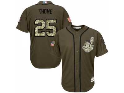 Cleveland Indians #25 Jim Thome Green Salute to Service Stitched Baseball Jersey