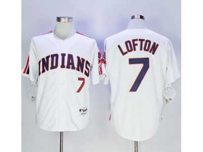 Cleveland Indians #7 Kenny Lofton White 1978 Turn Back The Clock Stitched MLB Jersey