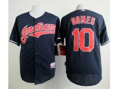 MLB Cleveland Indians #10 Yan Gomes Navy Blue Cool Base jerseys