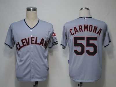 MLB Cleveland Indians #55 Carmona Grey[Cool Base]