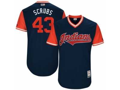 Men's 2017 Little League World Series Indians Josh Tomlin #43 Scrubs Navy Jersey