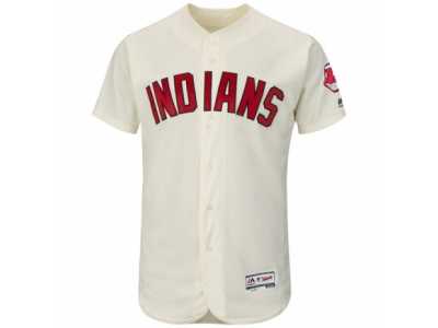 Men's Cleveland Indians Majestic Blank Cream Flexbase Authentic Collection Team Jersey