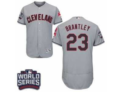 Men's Majestic Cleveland Indians #23 Michael Brantley Grey 2016 World Series Bound Flexbase Authentic Collection MLB Jersey