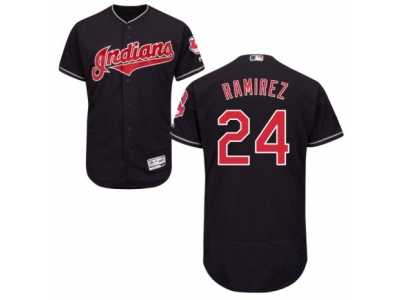 Men's Majestic Cleveland Indians #24 Manny Ramirez Navy Blue Flexbase Authentic Collection MLB Jersey