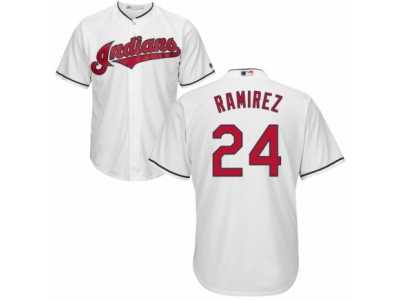 Men's Majestic Cleveland Indians #24 Manny Ramirez Replica White Home Cool Base MLB Jersey