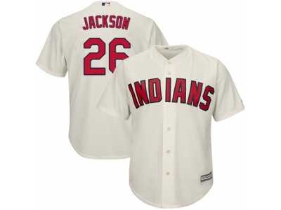 Men's Majestic Cleveland Indians #26 Austin Jackson Replica Cream Alternate 2 Cool Base MLB Jersey