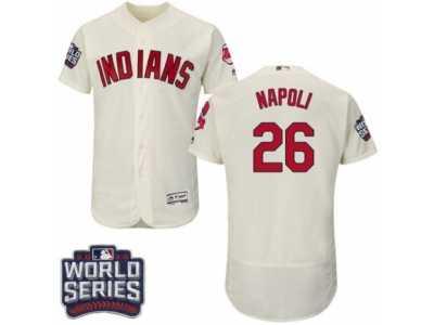 Men's Majestic Cleveland Indians #26 Mike Napoli Cream 2016 World Series Bound Flexbase Authentic Collection MLB Jersey