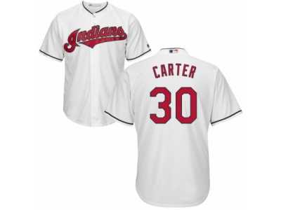 Men's Majestic Cleveland Indians #30 Joe Carter Replica White Home Cool Base MLB Jersey