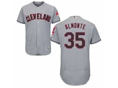 Men's Majestic Cleveland Indians #35 Abraham Almonte Grey Flexbase Authentic Collection MLB Jersey