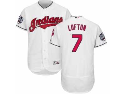 Men's Majestic Cleveland Indians #7 Kenny Lofton White 2016 World Series Bound Flexbase Authentic Collection MLB Jersey