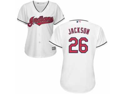 Women's Majestic Cleveland Indians #26 Austin Jackson Replica White Home Cool Base MLB Jersey
