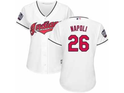 Women's Majestic Cleveland Indians #26 Mike Napoli Authentic Grey Road 2016 World Series Bound Cool Base MLB Jersey