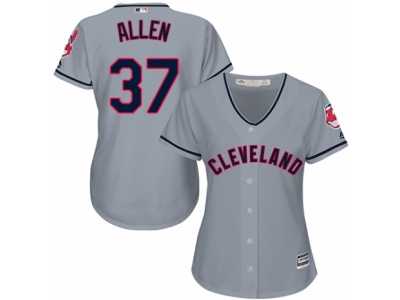 Women's Majestic Cleveland Indians #37 Cody Allen Authentic Grey Road Cool Base MLB Jersey