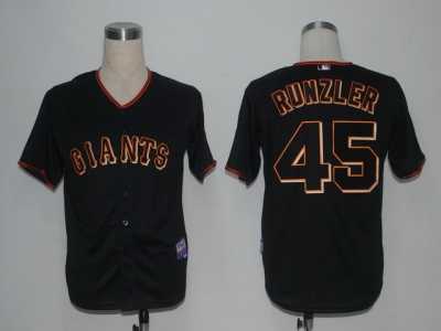 MLB San Francisco Giants #45 Runzler Black[Cool Base]