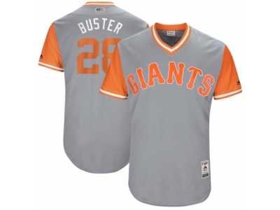 Men\'s 2017 Little League World Series Giants #28 Buster Posey Buster Gray Jersey