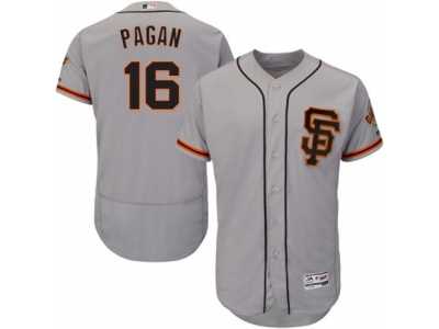 Men's Majestic San Francisco Giants #16 Angel Pagan Gray Flexbase Authentic Collection MLB Jersey