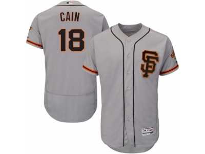 Men's Majestic San Francisco Giants #18 Matt Cain Gray Flexbase Authentic Collection MLB Jersey