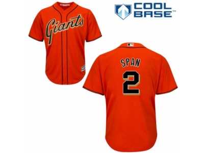 Men's Majestic San Francisco Giants #2 Denard Span Authentic Orange Alternate Cool Base MLB Jersey