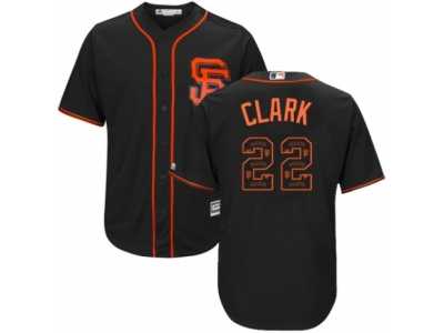 Men's Majestic San Francisco Giants #22 Will Clark Authentic Black Team Logo Fashion Cool Base MLB Jersey