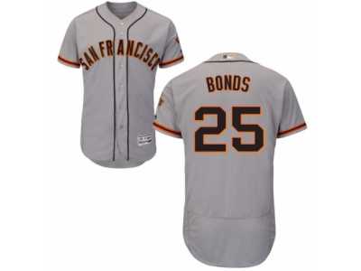 Men's Majestic San Francisco Giants #25 Barry Bonds Grey Flexbase Authentic Collection MLB Jersey
