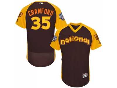 Men\'s Majestic San Francisco Giants #35 Brandon Crawford Brown 2016 All-Star National League BP Authentic Collection Flex Base MLB Jersey
