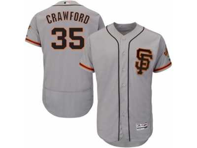 Men's Majestic San Francisco Giants #35 Brandon Crawford Gray Flexbase Authentic Collection MLB Jersey