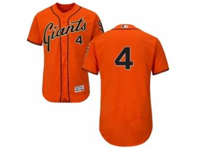Men's Majestic San Francisco Giants #4 Mel Ott Orange Flexbase Authentic Collection MLB Jersey
