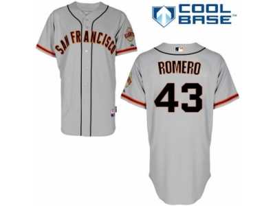 Men's Majestic San Francisco Giants #43 Ricky Romero Replica Grey Road Cool Base MLB Jersey