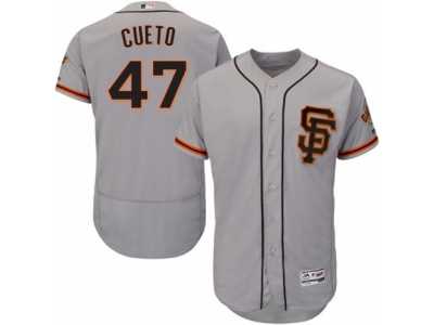 Men's Majestic San Francisco Giants #47 Johnny Cueto Gray Flexbase Authentic Collection MLB Jersey