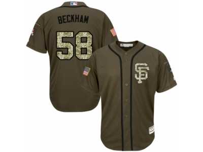 Men's Majestic San Francisco Giants #58 Gordon Beckham Authentic Green Salute to Service MLB Jersey
