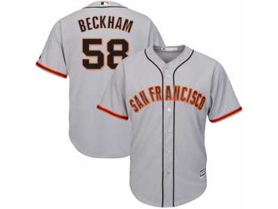 Men's Majestic San Francisco Giants #58 Gordon Beckham Replica Grey Road Cool Base MLB Jersey