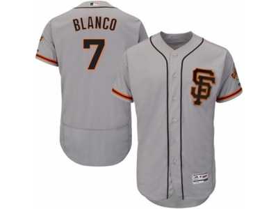 Men's Majestic San Francisco Giants #7 Gregor Blanco Gray Flexbase Authentic Collection MLB Jersey