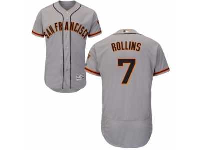 Men's Majestic San Francisco Giants #7 Jimmy Rollins Grey Flexbase Authentic Collection MLB Jersey