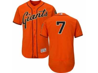 Men's Majestic San Francisco Giants #7 Jimmy Rollins Orange Flexbase Authentic Collection MLB Jersey