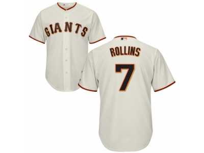 Men's Majestic San Francisco Giants #7 Jimmy Rollins Replica Cream Home Cool Base MLB Jersey