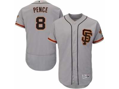 Men's Majestic San Francisco Giants #8 Hunter Pence Gray Flexbase Authentic Collection MLB Jersey