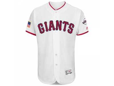 Men's San Francisco Giants Blank White Stitched 2016 Fashion Stars & Stripes Flex Base Baseball Jersey