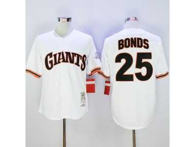 Mitchell And Ness 1989 San Francisco Giants #25 Barry Bonds White Throwback Stitched Baseball Jersey