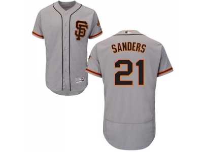 San Francisco Giants #21 Deion Sanders Grey Flexbase Authentic Collection Road 2 Stitched MLB Jersey