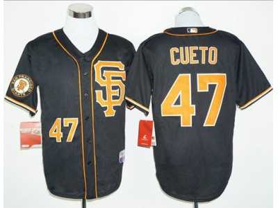 San Francisco Giants #47 Johnny Cueto Black 2016 Cool Base Stitched Baseball Jersey