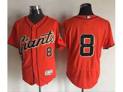 San Francisco Giants #8 Hunter Pence Orange Flexbase Authentic Collection Stitched MLB Jersey