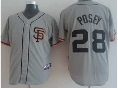 mlb San Francisco Giants #28 Buster Posey Grey Cool Base 2012 Jerseys