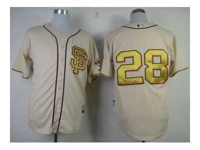mlb jerseys san francisco giants #28 posey cream(number golden)[sf style][2012 champions patch]